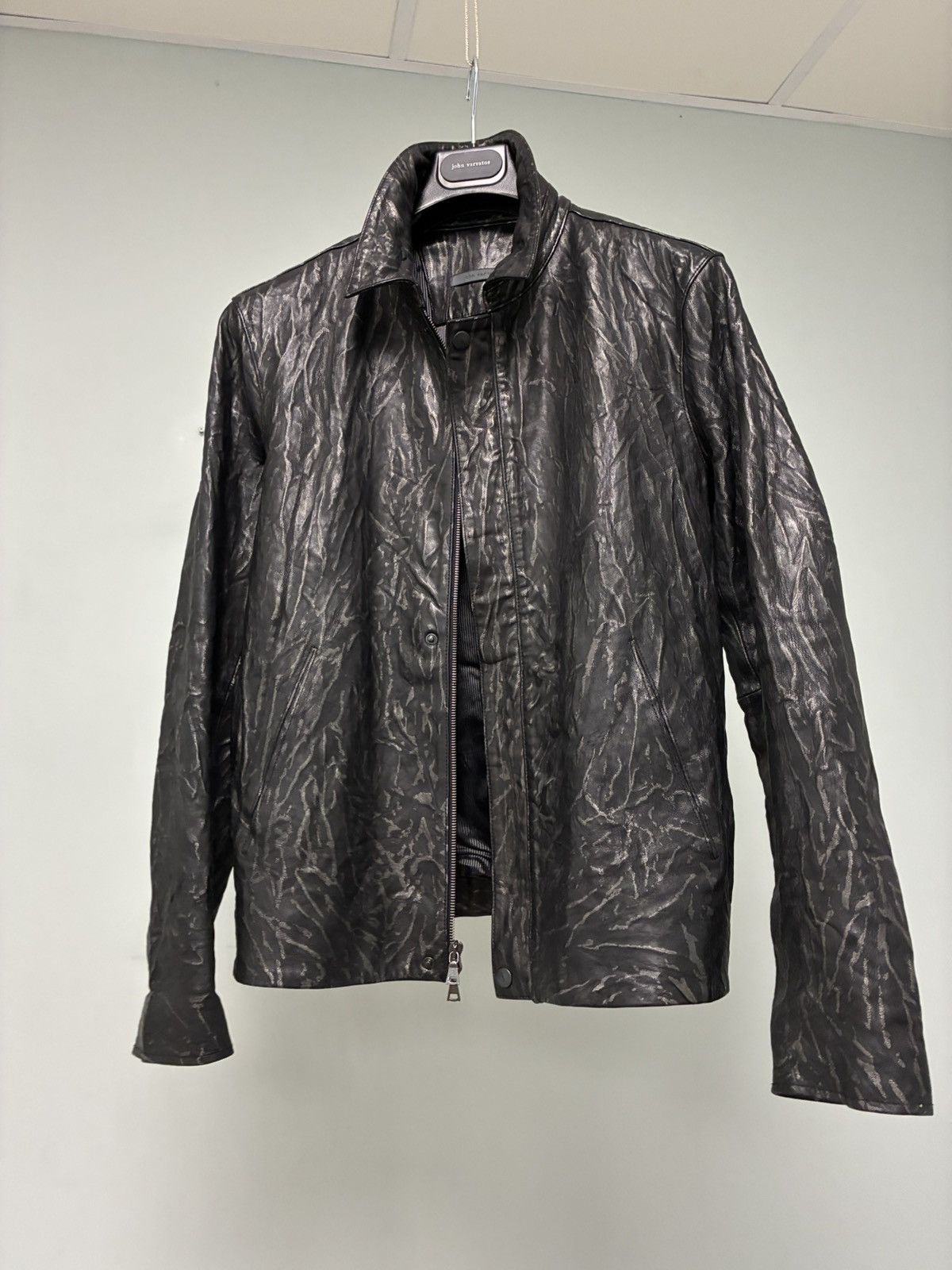 John Varvatos Crinkled Leather Jacket EU 48 USA 38 Size US M / EU 48-50 / 2 - 6 Thumbnail