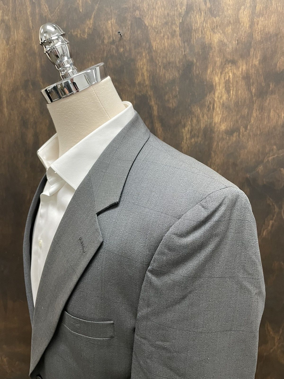 Burberry × Vintage Windowpane Check Wool Suit Size 42R - 3 Thumbnail