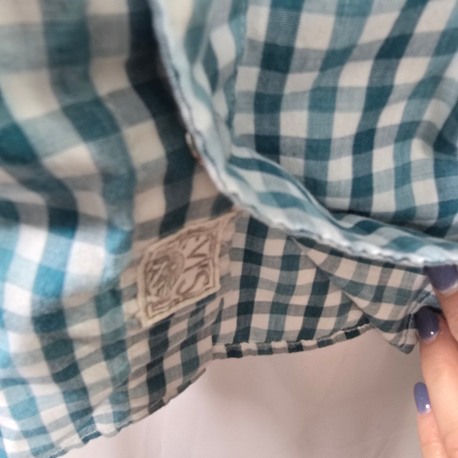 Levi's Levi's Pearl Snap Modern Western Teal White Plaid Shirt M Size US M / EU 48-50 / 2 - 4 Thumbnail