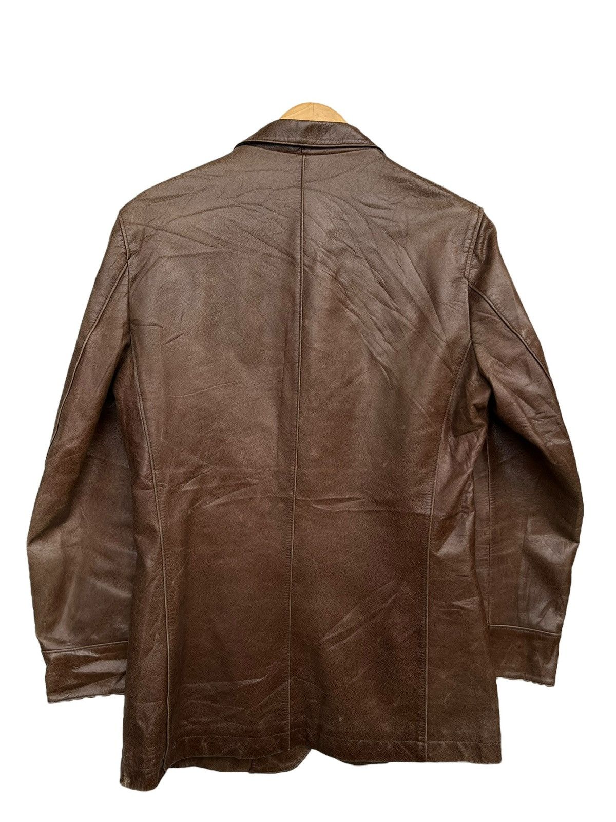 Vintage Vintage Atelier Sab Soft Brown Leather Jacket Trench Coat Size US S / EU 44-46 / 1 - 2 Thumbnail
