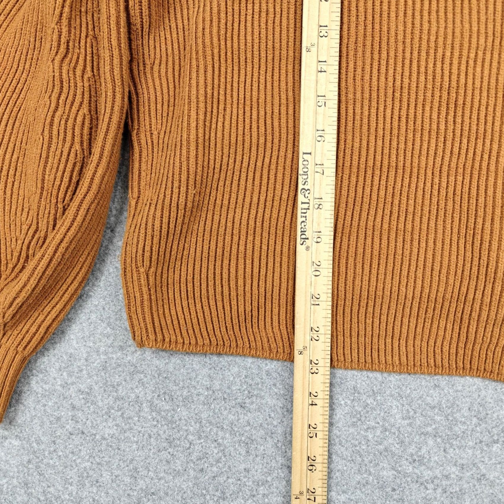 Vintage Maeve Sweater Womens XL Brown Ribbed Knit Mock Neck Balloon Sleeve Pullover Size XL / US 12-14 / IT 48-50 - 5 Thumbnail