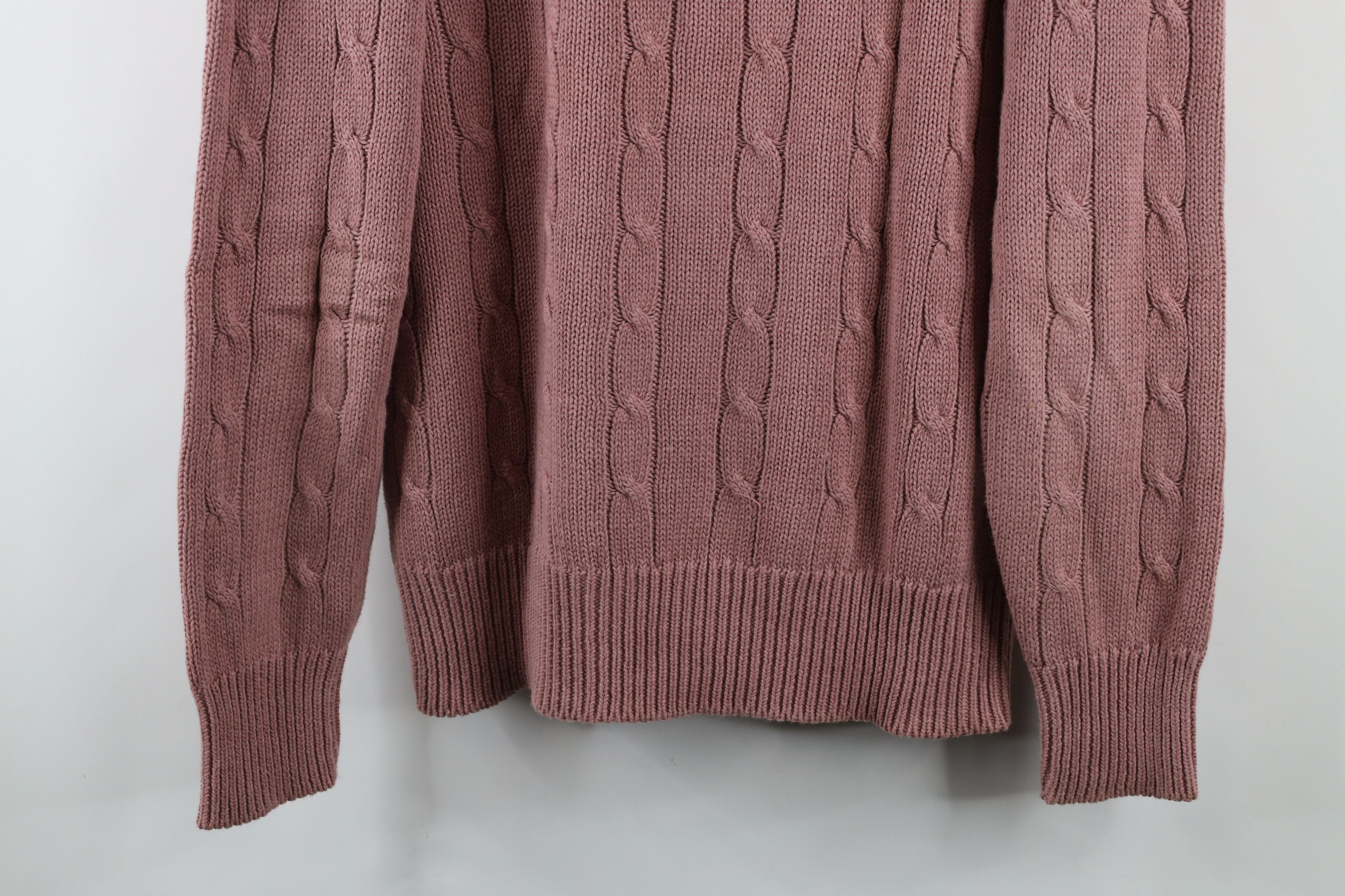 Vintage Vintage 80s 90s Streetewar Cable Knit V-Neck Sweater Pink Size US L / EU 52-54 / 3 - 8 Thumbnail