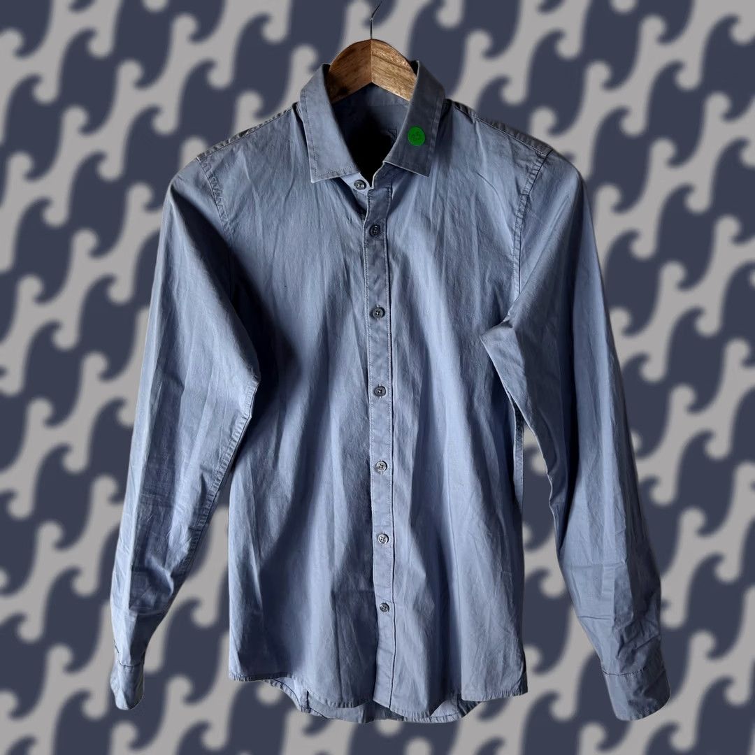 Armani Exchange Armani Exchange Mens Light Blue Long Sleeve Button Down Super Slim Shirt Size US S / EU 44-46 / 1 - 1 Thumbnail