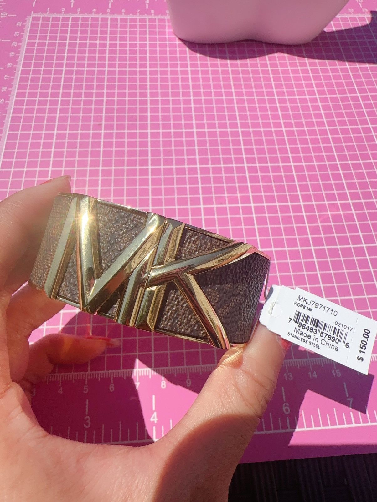 Michael Kors $150 MKJ7971710 Michael Kors Gold-Tone Matt Bangle Bracelet Size ONE SIZE - 4 Thumbnail