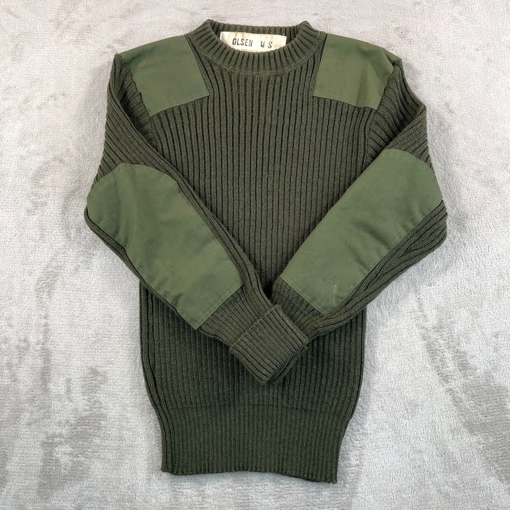 Olive VINTAGE USMC Sweater Shirt Men Small Olive Green 100% Wool Knitted OG 2247 Size US S / EU 44-46 / 1 - 3 Thumbnail