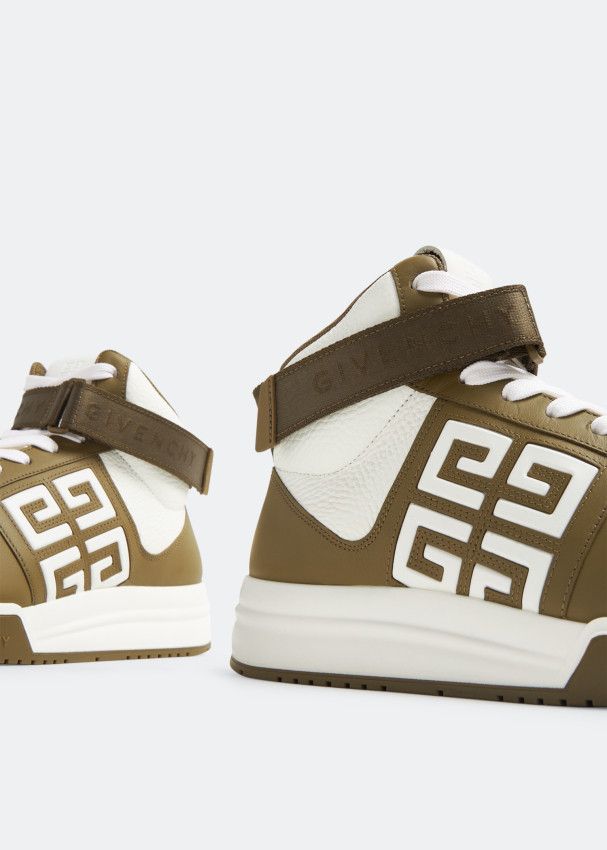 Givenchy o1w1db10325 4G High Top Sneakers in Khaki White Size US 11 / EU 44 - 4 Thumbnail