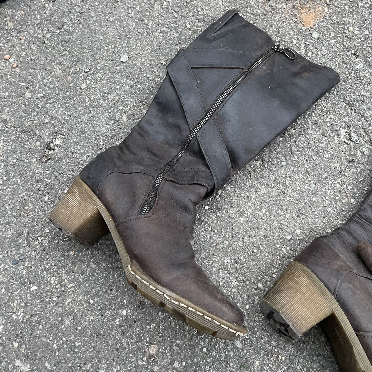 Dr. Martens × Vintage 39 Leather high lace boots Dr. Martens western cowboy shoes Size US 8 / IT 38 - 7 Thumbnail