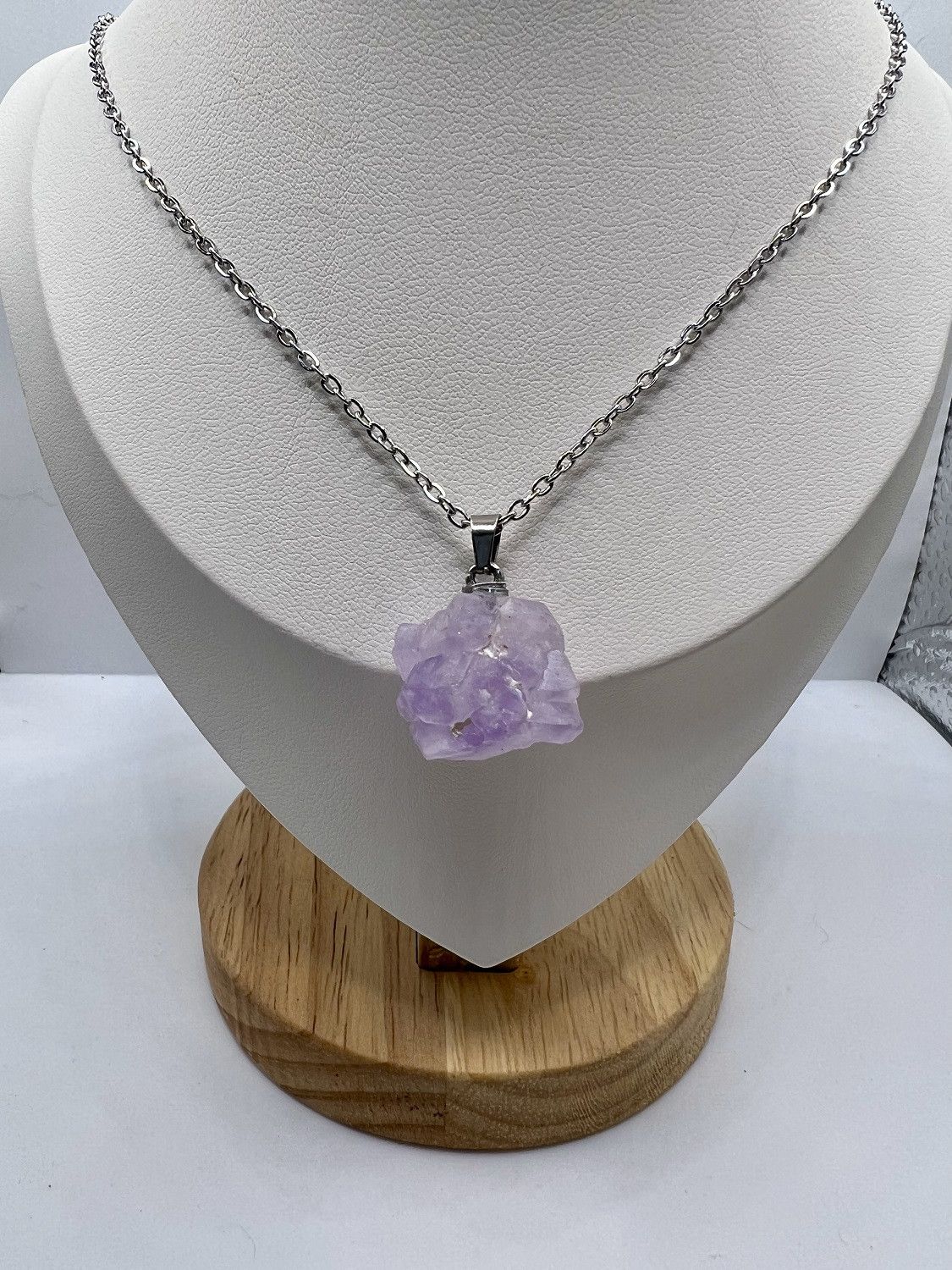 Handmade Amethyst Silver Chain Necklace Size ONE SIZE - 3 Thumbnail
