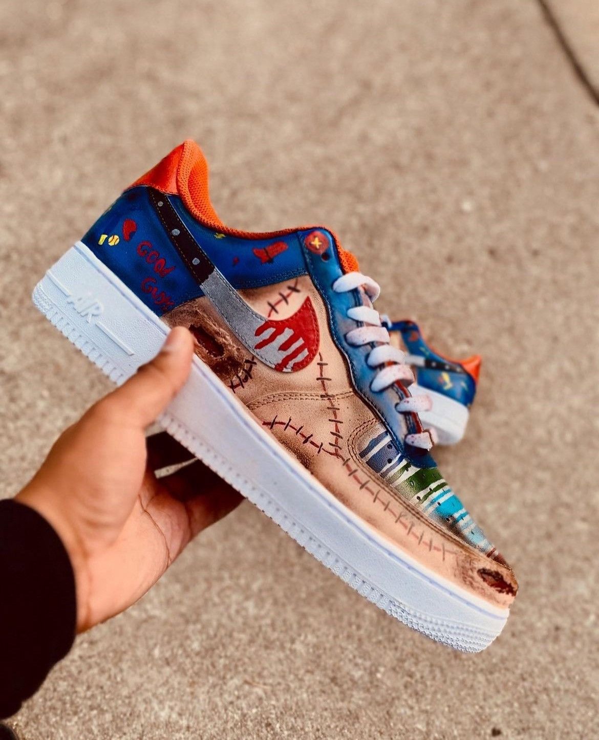 Nike CUSTOM CHUCKY AIR FORCE ONES Size US 12 / EU 45 - 2 Thumbnail