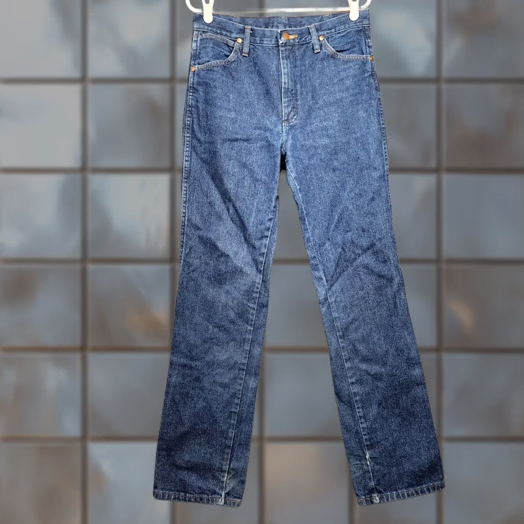 Wrangler VINTAGE Wrangler Jeans Mens 31x33 Blue Slim Cotton Western 936PWD Tagged 32x34 Size US 31 - 1 Thumbnail