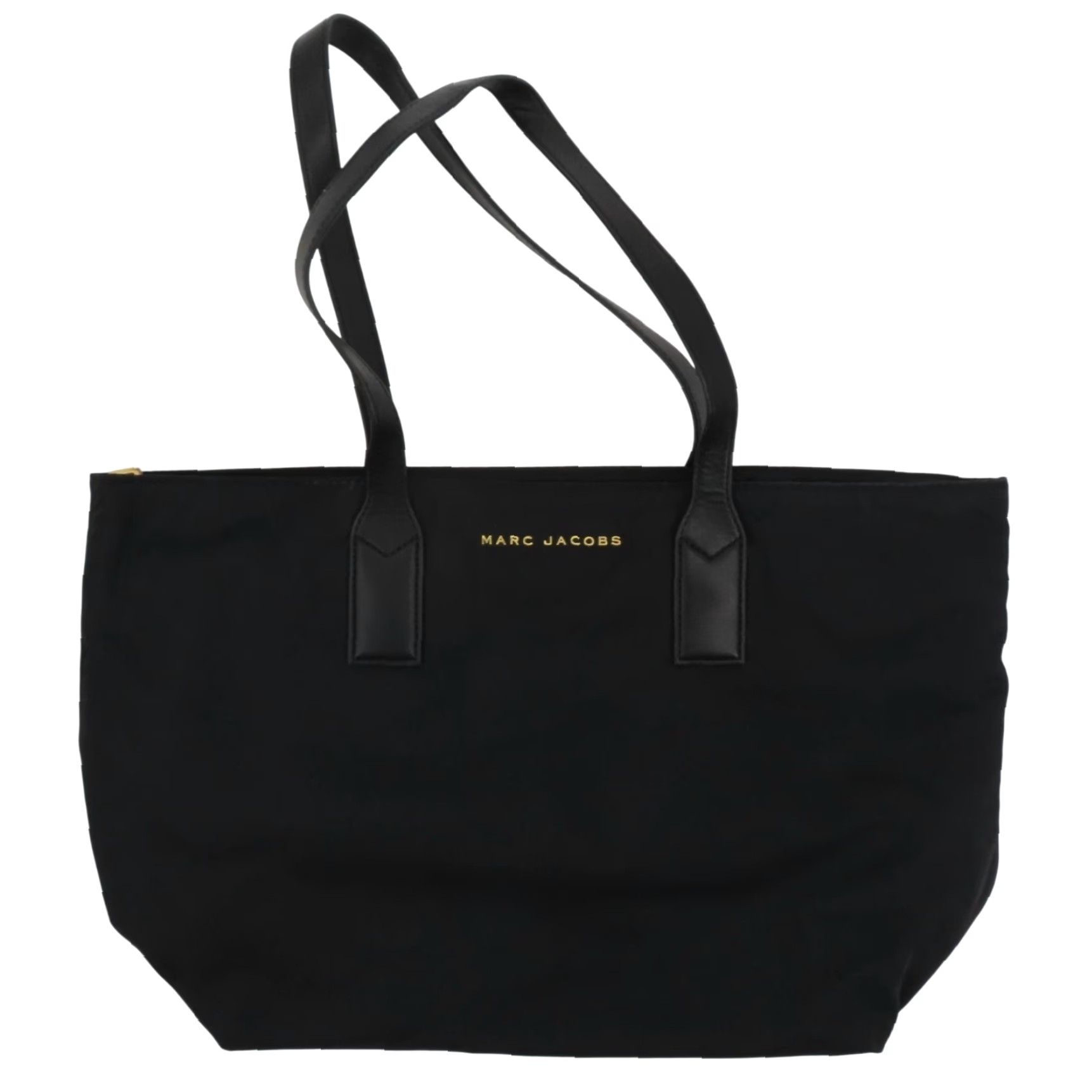 Marc Jacobs Marc Jacobs Solid Black Gold Hardware Zipper Shopper Purse Handbag Tote Bag Shopper Tote Bag Womens Size ONE SIZE - 2 Thumbnail