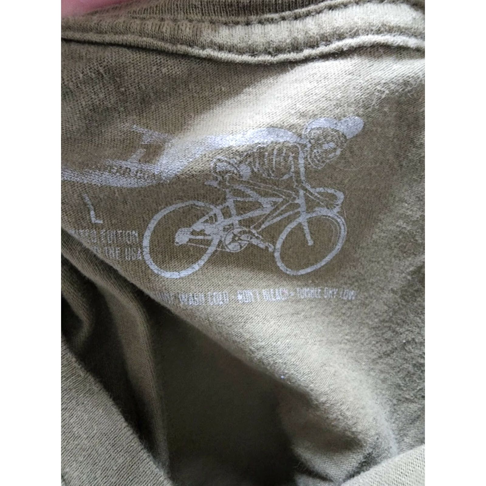Spell Pedal Mens L T-Shirt Bike Outdoors Script Spell Out Green Cotton Crew Neck Short Sleeve Vehicle Shirt Size US L / EU 52-54 / 3 - 3 Thumbnail
