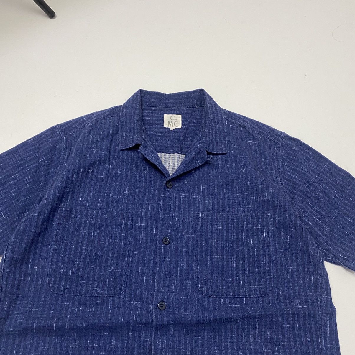 Designer × Other 1990s Coen - Indigo material open collar shirt Size US S / EU 44-46 / 1 - 4 Thumbnail