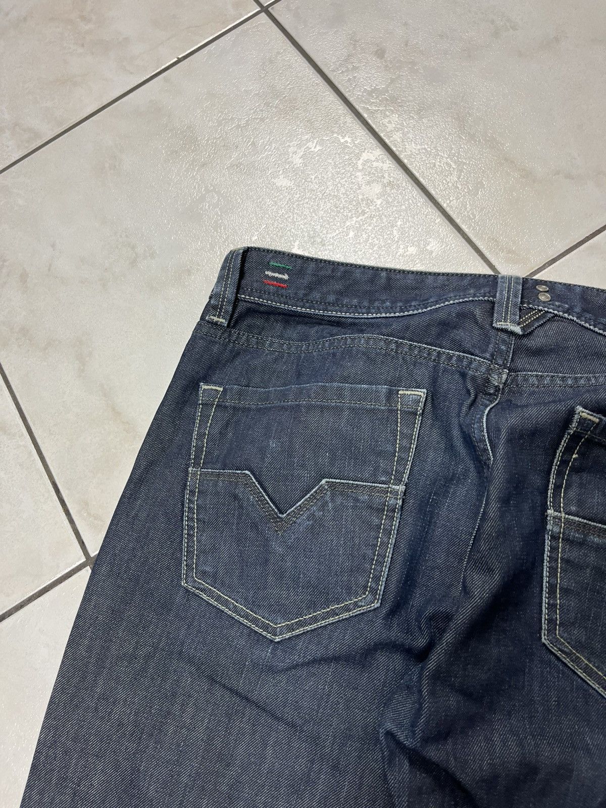 Diesel × Vintage Vintage Diesel larkee y2k waxed denim jeans pants goth navy Size US 32 / EU 48 - 15 Thumbnail