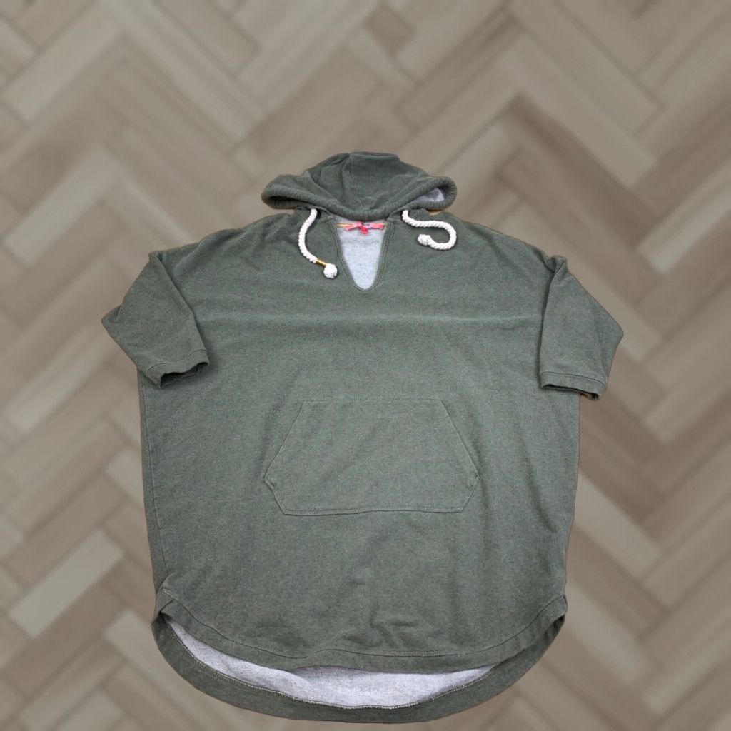 Vintage Marina Luna Pullover Hoodie Womens M Olive Green Short Sleeve Loose #9066 Size M / US 6-8 / IT 42-44 - 1 Thumbnail