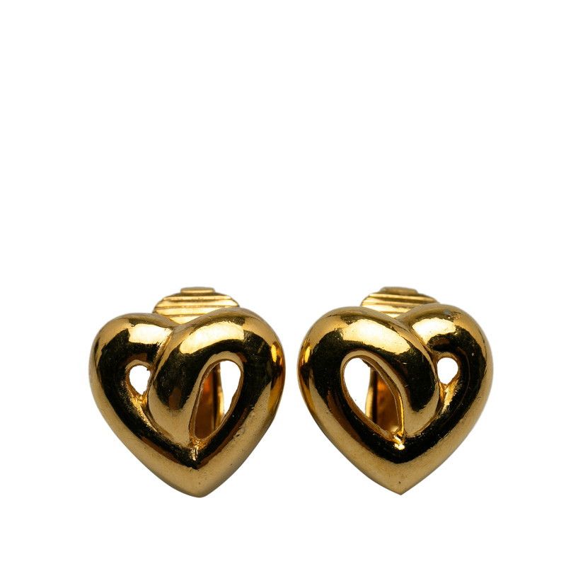image of Dior Heart Clip On Earrings in Gold, Women's