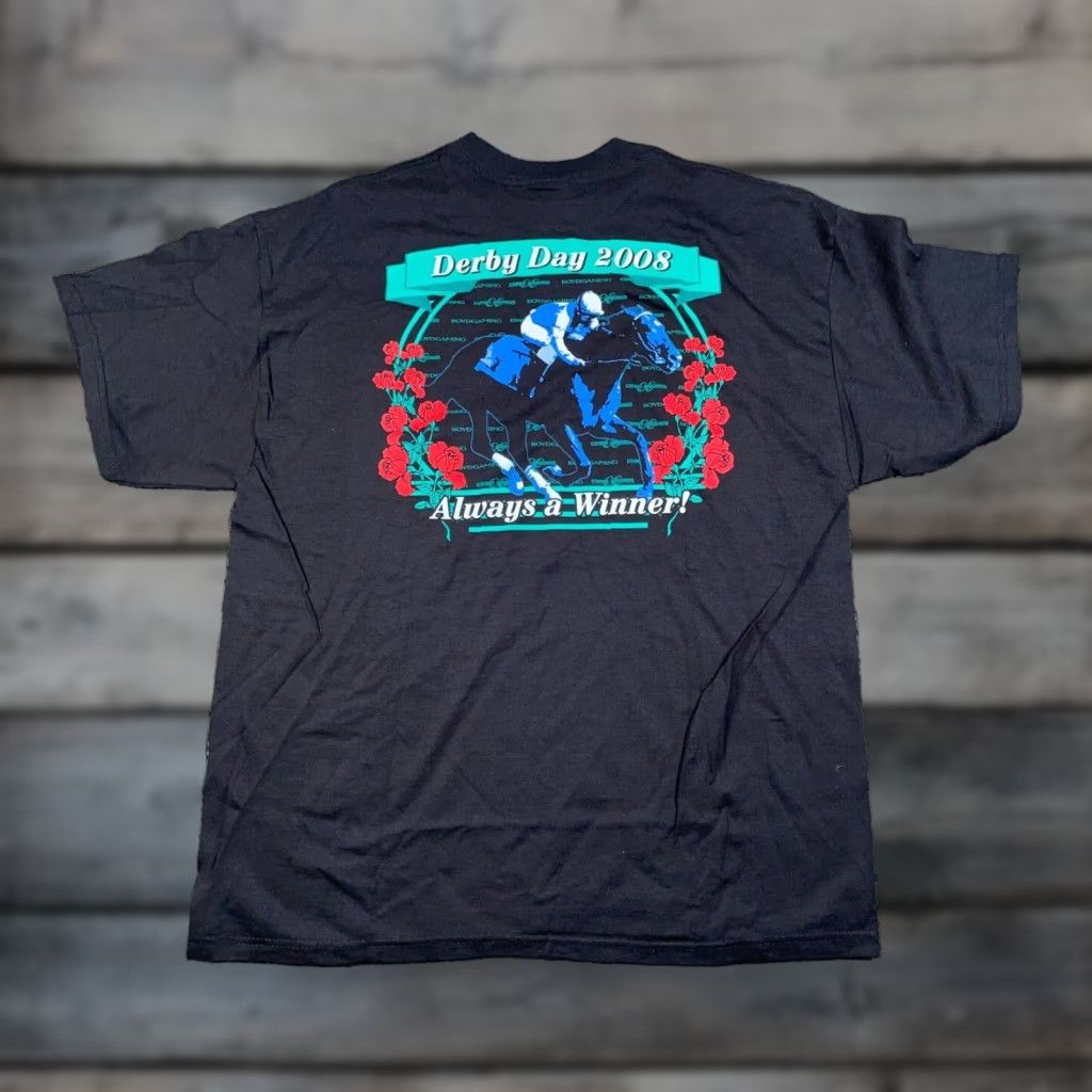 Delta Kentucky Derby T-Shirt Adult XL Black Delta Graphic Tee Y2K Racing Gambling Mens Size US XL / EU 56 / 4 - 1 Thumbnail