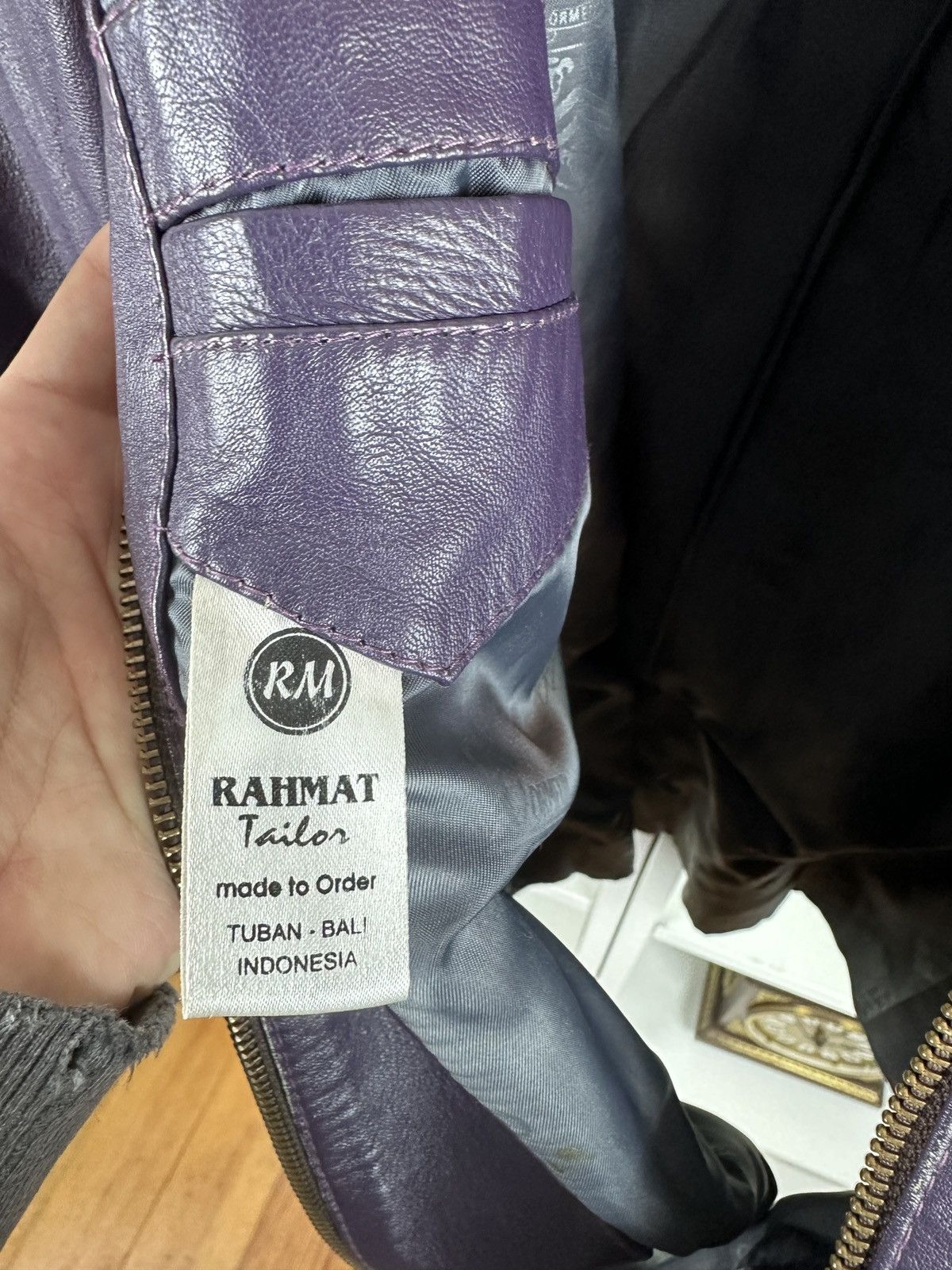 Other Vintage purple leather cropped slim biker jacket Size M / US 6-8 / IT 42-44 - 8 Thumbnail