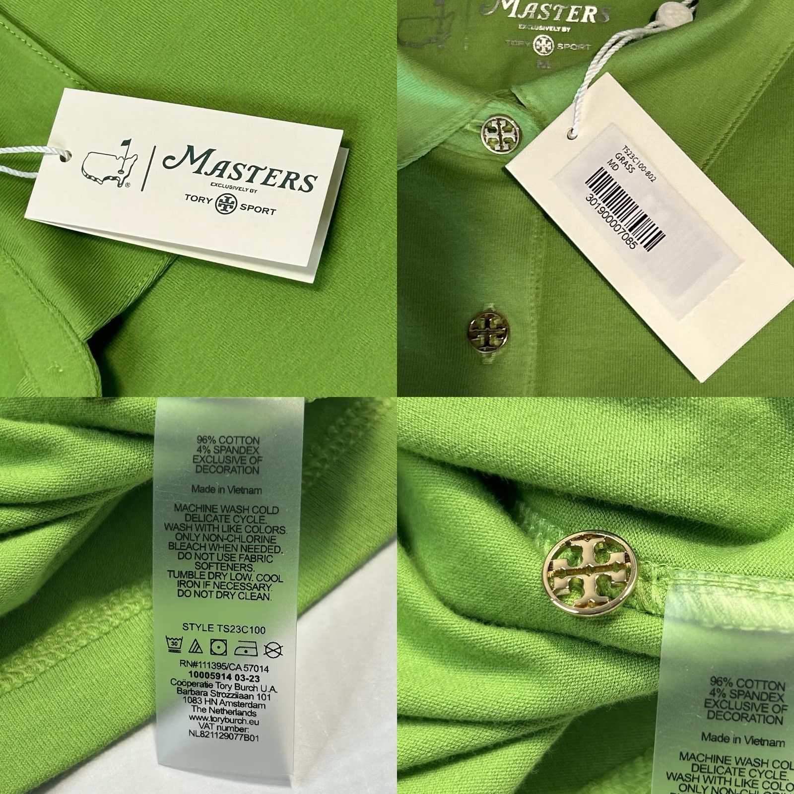 Tory Burch Tory Burch Sport The Masters Green Polo Shirt Gold Buttons Size M NEW Exclusive Polo Shirt Womens Regular Green Gold Button Sports Theme Size M / US 6-8 / IT 42-44 - 8 Thumbnail
