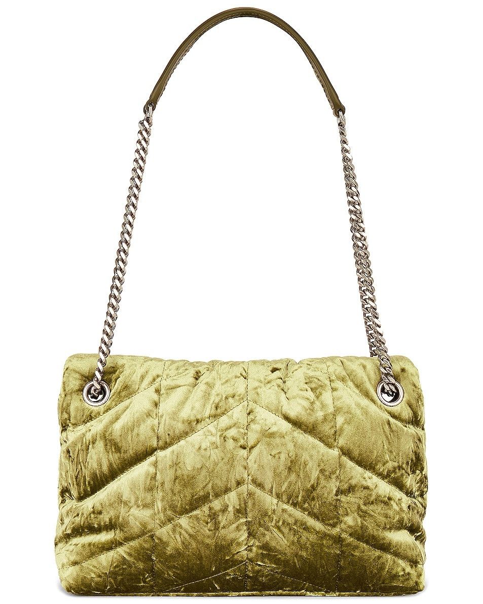 Saint Laurent Paris o1b1hav110225 Size:OS/ Puffer Small Velvet Bag Light Avocado Size ONE SIZE - 2 Thumbnail