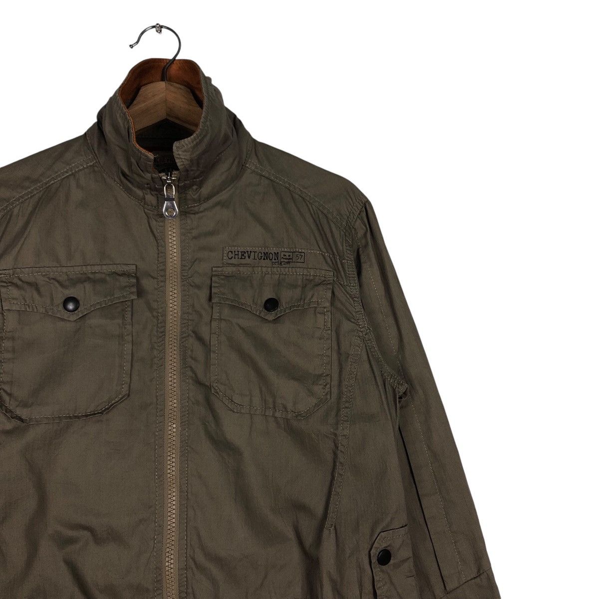 Chevignon 📌Vintage Biker Jacket Chevignon Leather Collar Rare Design Size US M / EU 48-50 / 2 - 7 Thumbnail