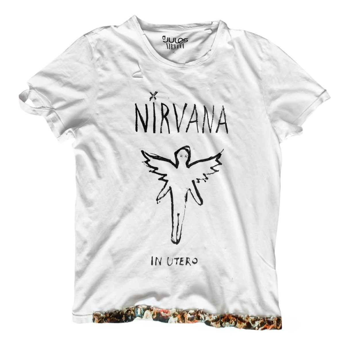 Band Tees × Nirvana 🧿distressed&patchworked Nirvana ‘in utero’ t-shirt white Size US L / EU 52-54 / 3 - 2 Thumbnail