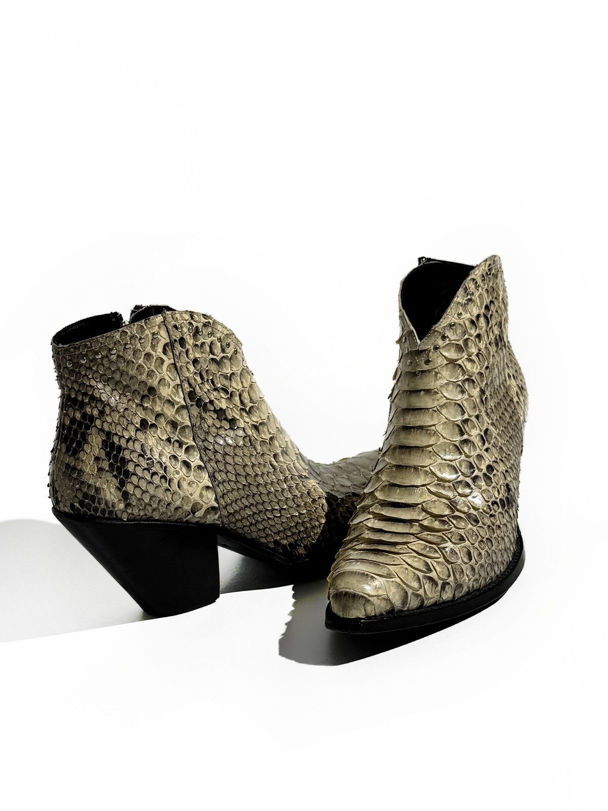 Celine SS20 Celine Snakeskin Berlin Cuban Heel Ankle Boots Size US 6 / EU 39 - 2 Thumbnail