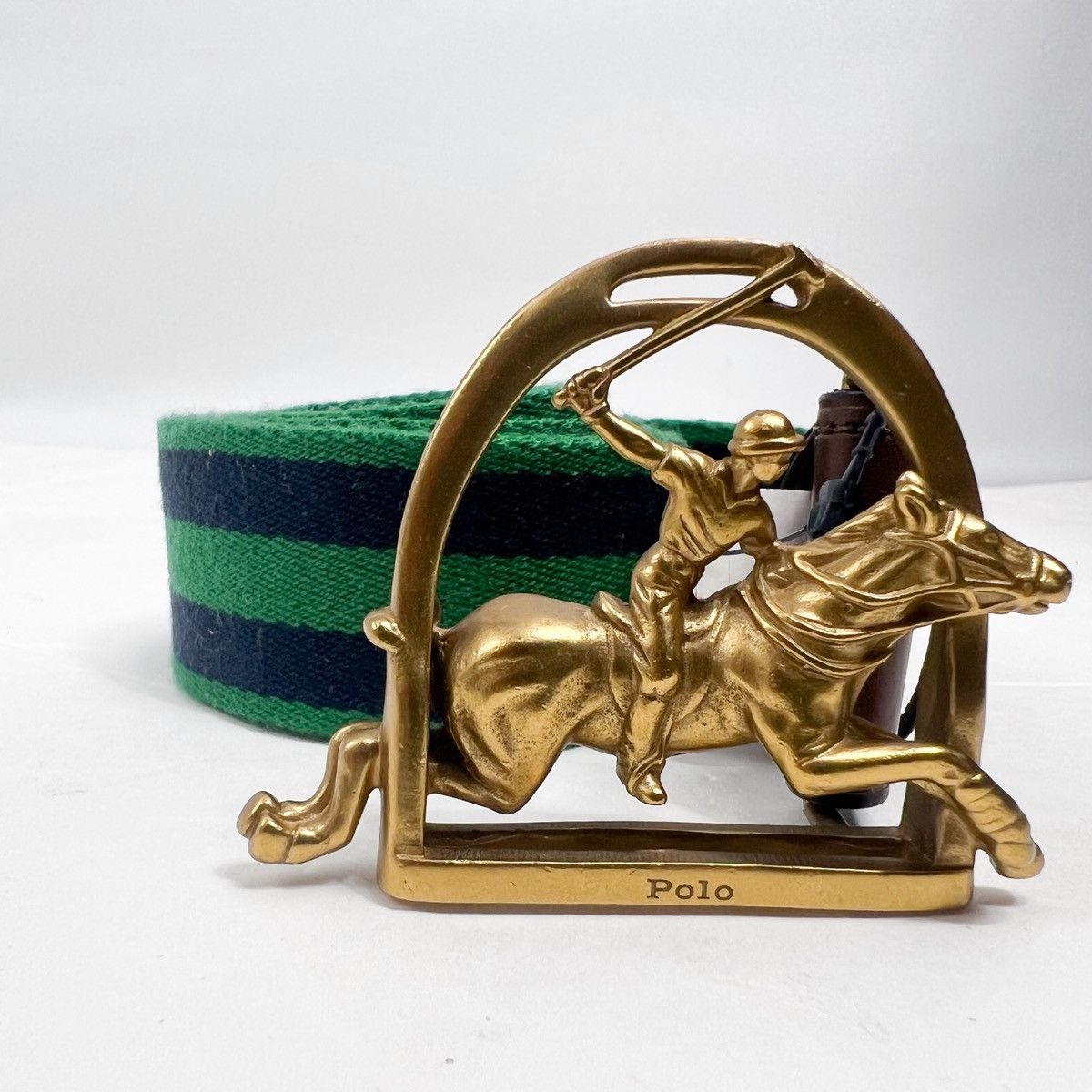 Polo Ralph Lauren Polo Ralph Lauren EQUESTRIAN BUCKLE Striped Belt Size 36 - 3 Thumbnail