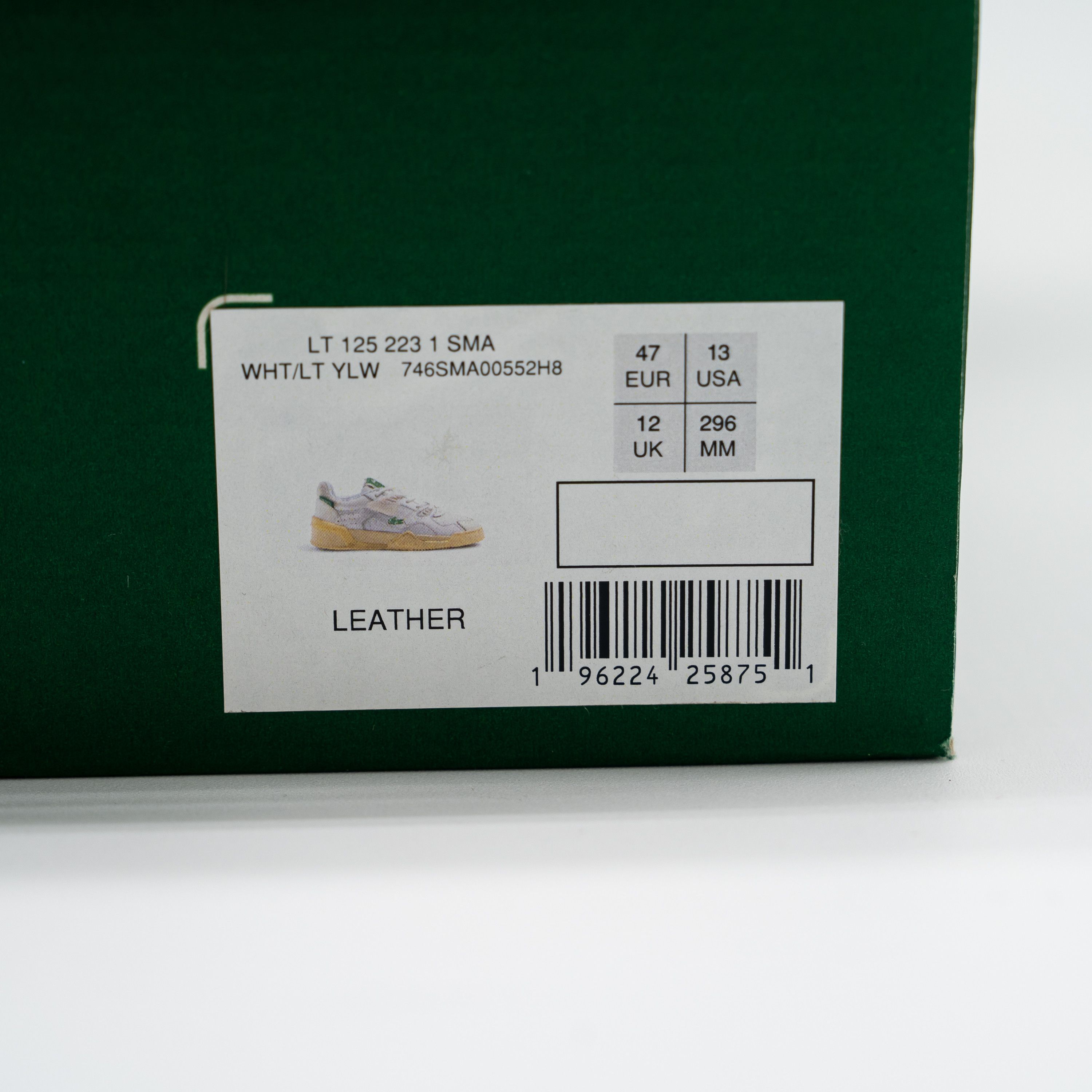 Lacoste 13 - Lacoste LT 125 Textile Sneakers White Yellow Green Size US 13 / EU 46 - 13 Thumbnail