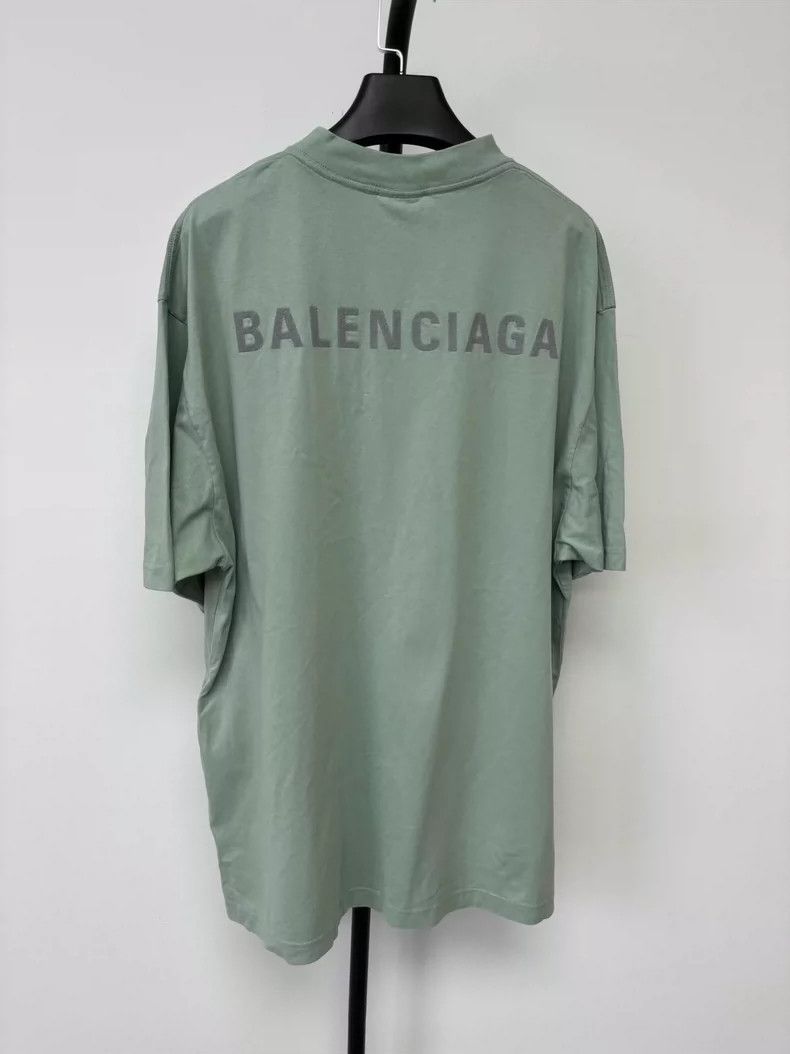 Balenciaga Balenciaga Mint green embroidered logo short sleeve T-shir Size US M / EU 48-50 / 2 - 1 Thumbnail