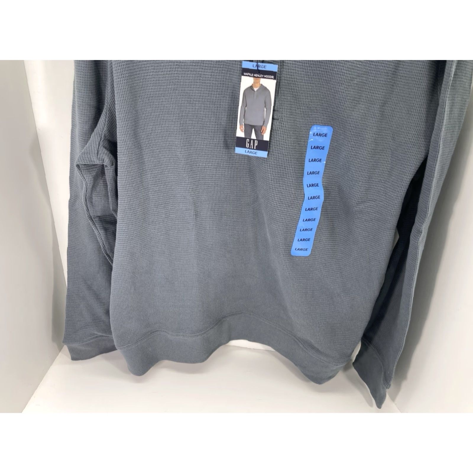 Gap VINTAGE Gap Waffle Henley Hoodie Shirt Men Large Gray Long Sleeve Pullover NWT Size US L / EU 52-54 / 3 - 3 Thumbnail