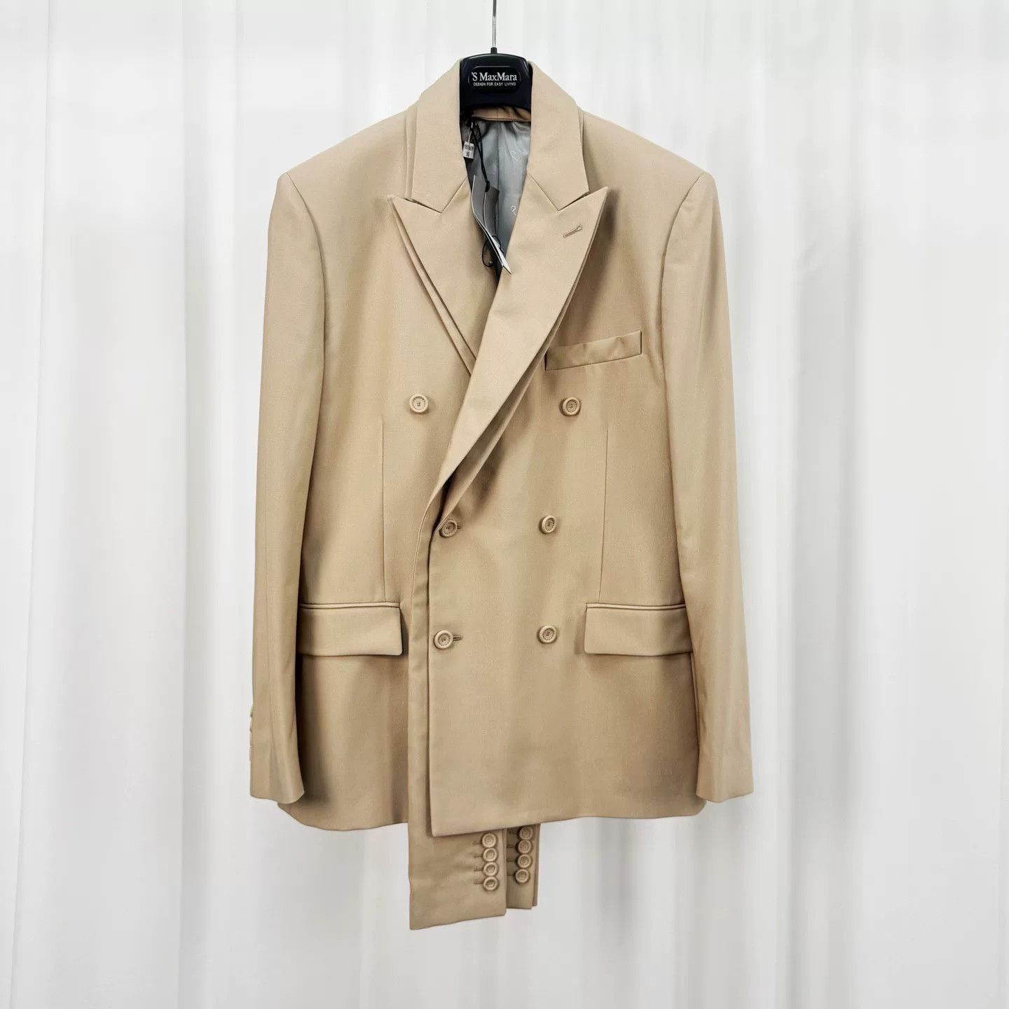 Dior dior beige double-breasted wool blazer Size US L / EU 52-54 / 3 - 1 Thumbnail