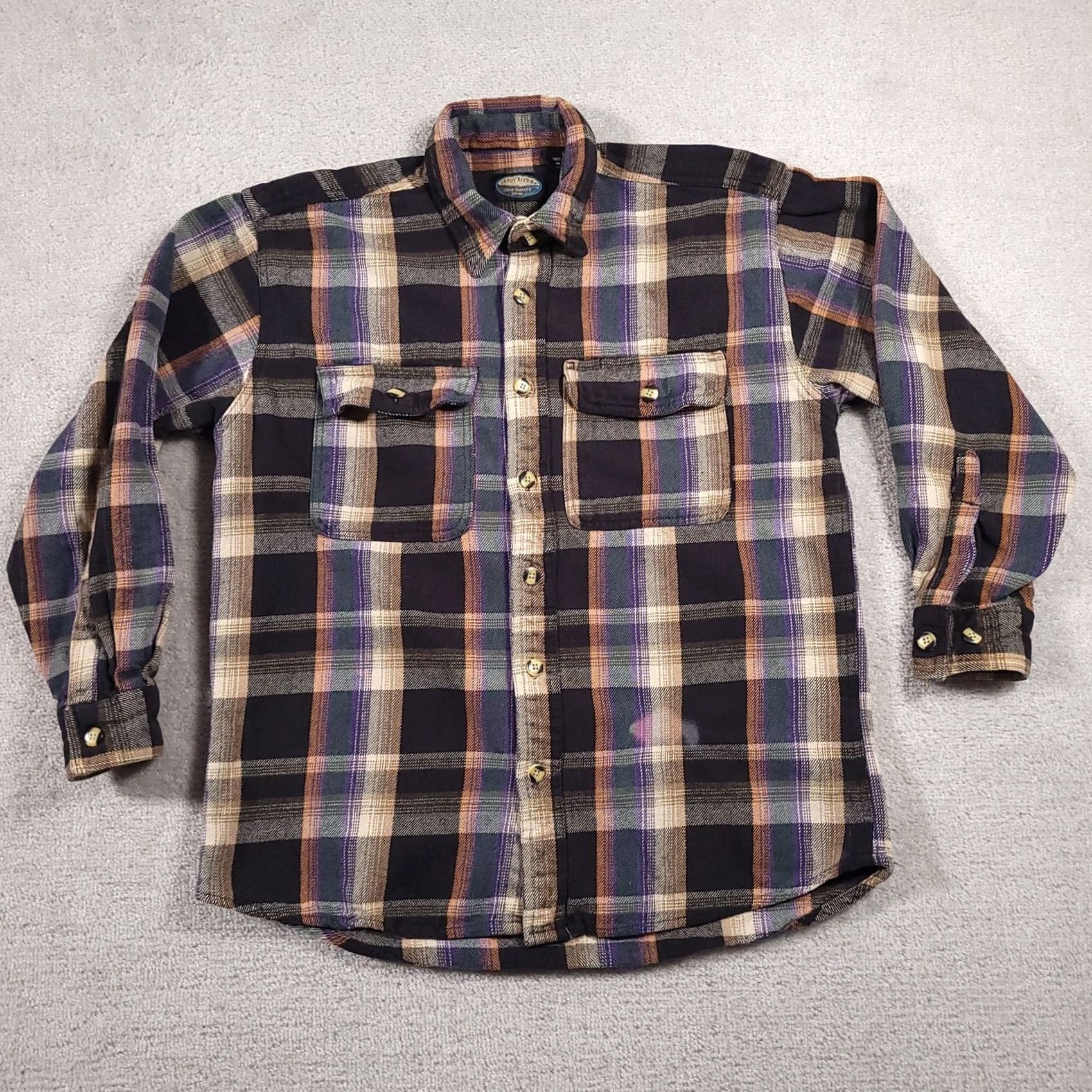 CO Sandy River Jeans Co Heavy Button Up Flannel Shacket Shirt Mens Large Workwear Shirt Size US L / EU 52-54 / 3 - 2 Thumbnail