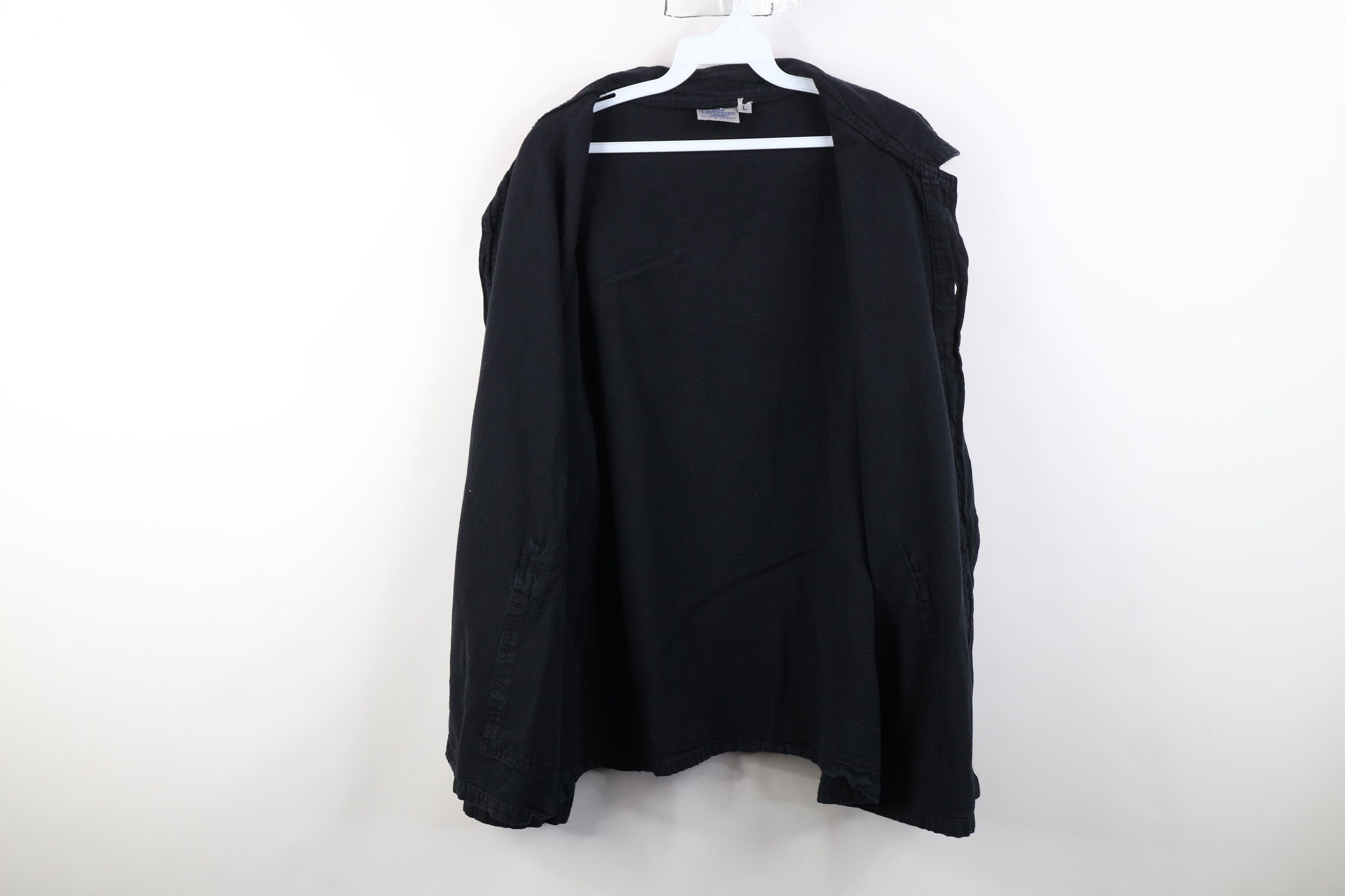 Vintage Vintage 90s Streetwear Cotton Button Shirt Jacket Black USA Size US L / EU 52-54 / 3 - 12 Thumbnail