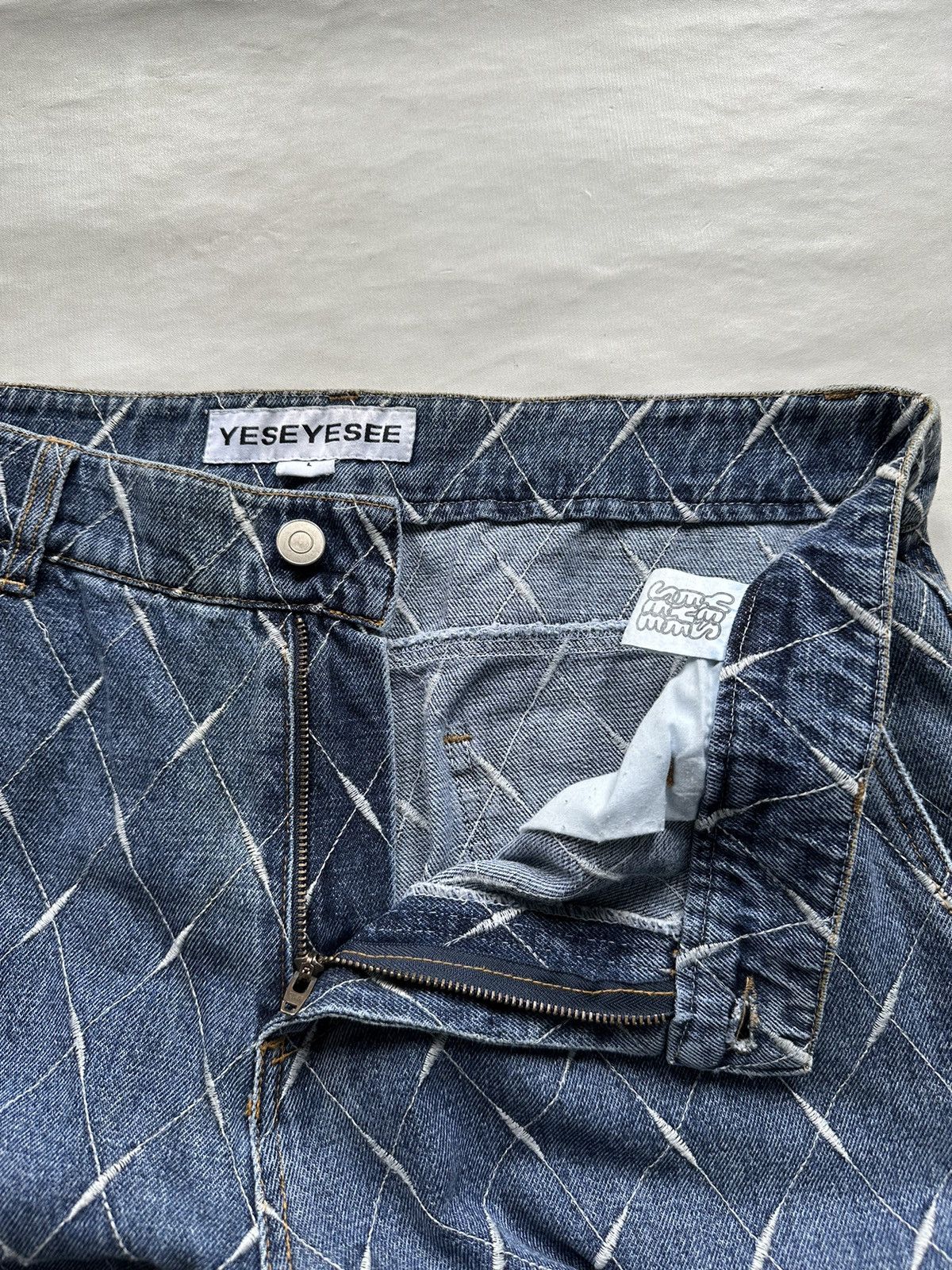 Designer × Uniform Bridge YESEYESEE Net Denim Pant Blue Size US 35 - 5 Thumbnail