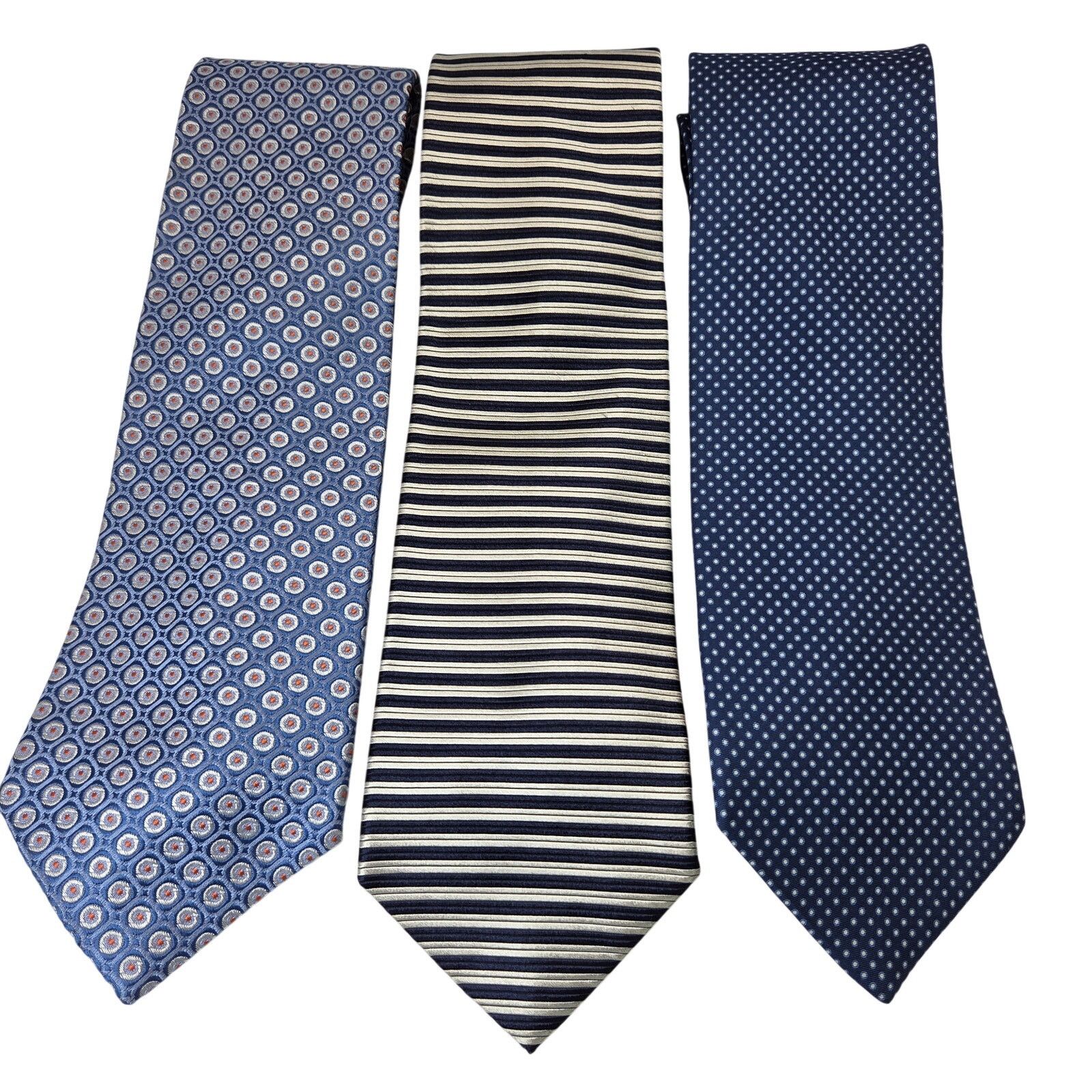 Tommy Hilfiger Tommy Hilfiger 100% Silk Ties Lot of 3 USA 3.75” Blue Size ONE SIZE - 1 Thumbnail