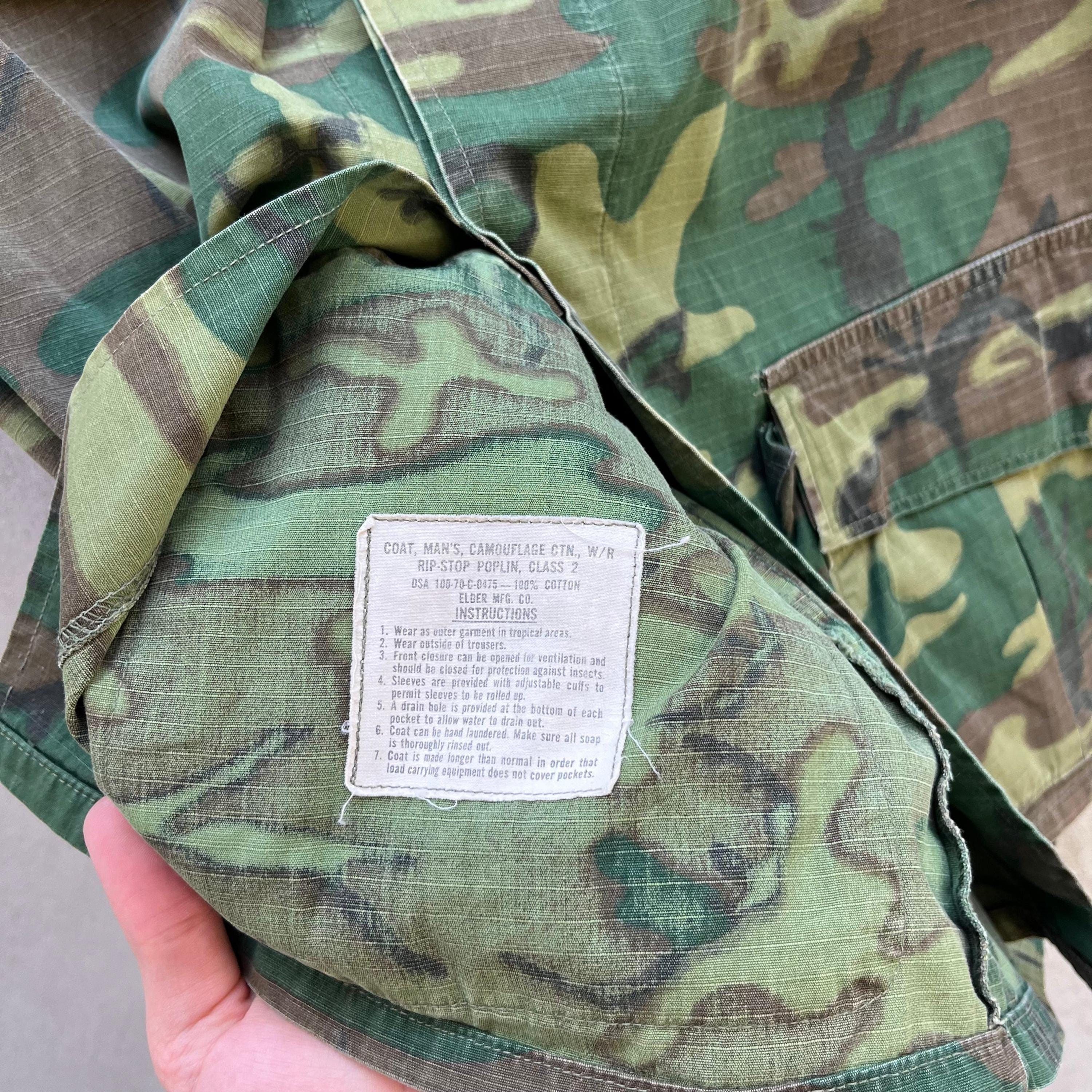 Vintage 60's USMC ERDL Camo Slant Pocket Jungle Jacket Size US L / EU 52-54 / 3 - 4 Thumbnail
