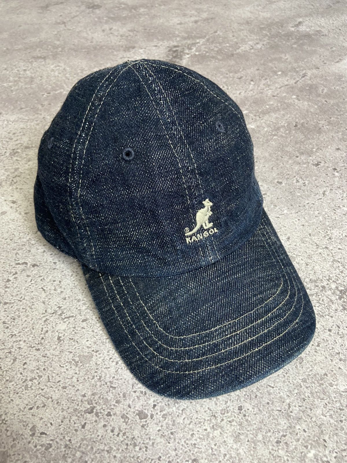 Kangol Vintage 00’s Kangol Denim Indigo Cap Size 30 - 1 Thumbnail
