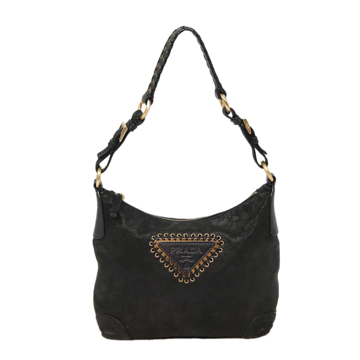 Prada Black Leather Shoulder Bag (Pre-Owned) Size ONE SIZE - 1 Thumbnail
