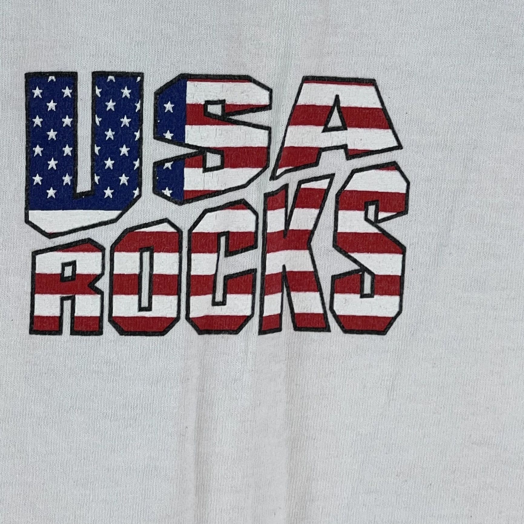 Vintage USA Rocks Graphic T-Shirt Alstyle Apparel & Activewear Men's Size L White Size US L / EU 52-54 / 3 - 3 Thumbnail