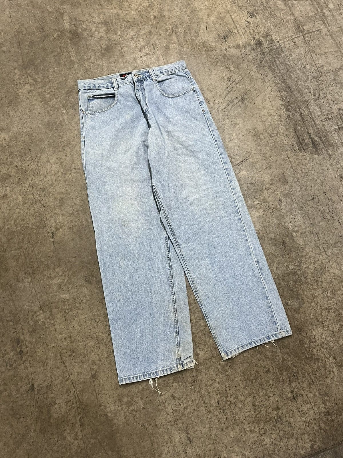 Southpole × Vintage Southpole y2k baggy fit wide leg denim light wash thrashed Size US 34 / EU 50 - 7 Thumbnail