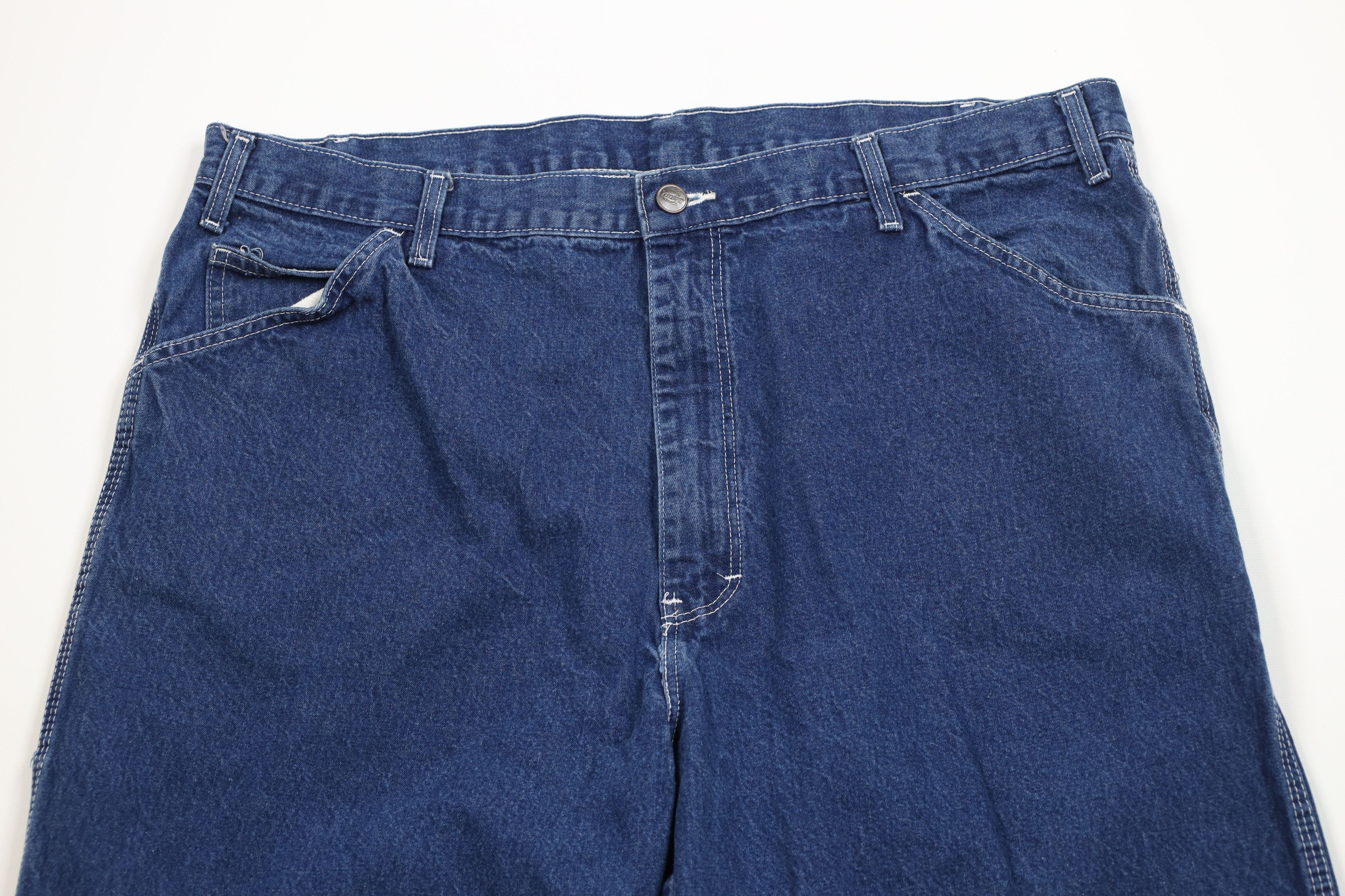 Dickies Vintage 90s Dickies Spell Out Wide Leg Dungaree Denim Jeans Size US 40 / EU 56 - 2 Thumbnail