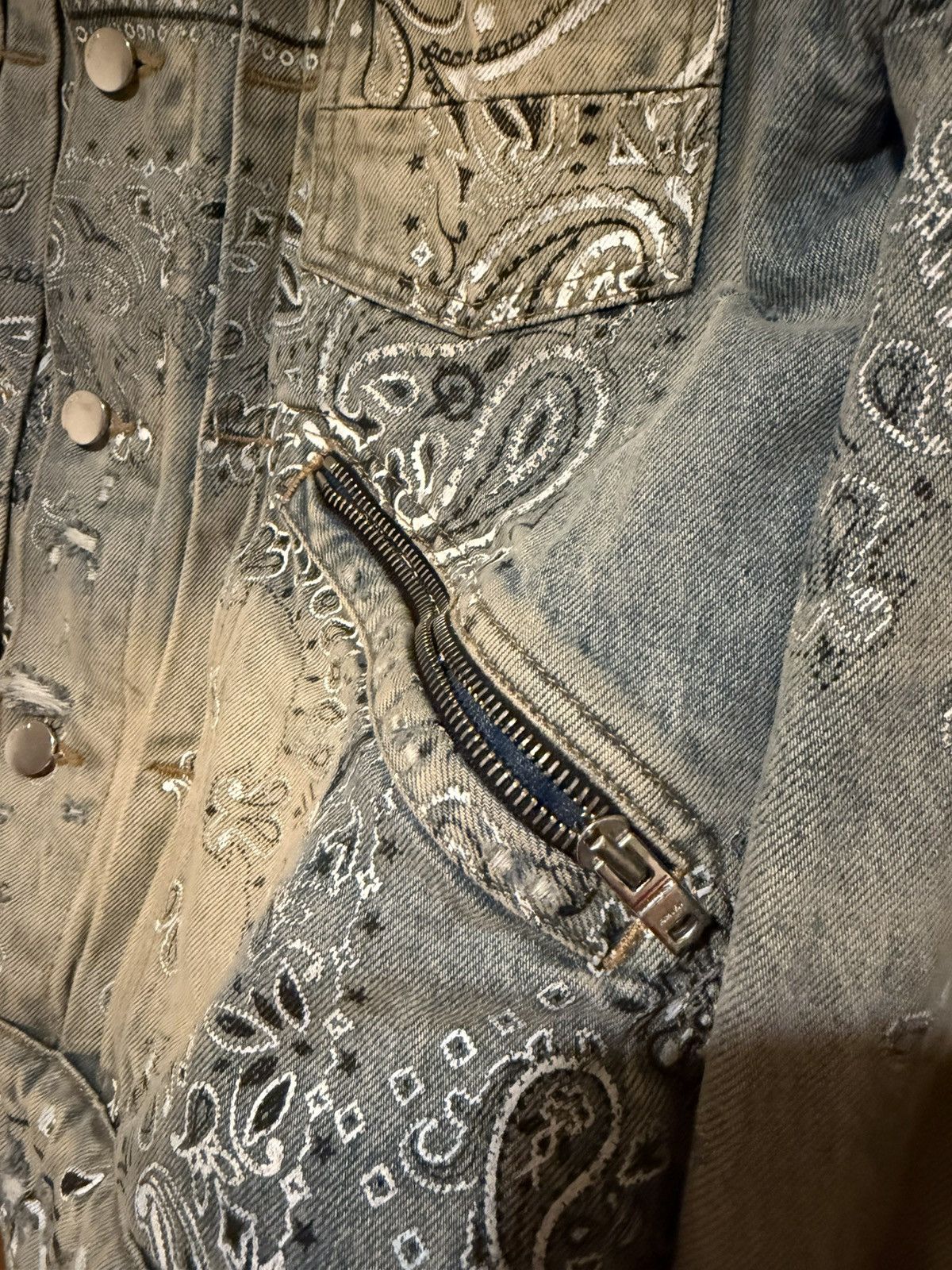 Amiri Amiri Bandana Denim Trucker Jacket size L Large Size US L / EU 52-54 / 3 - 4 Thumbnail