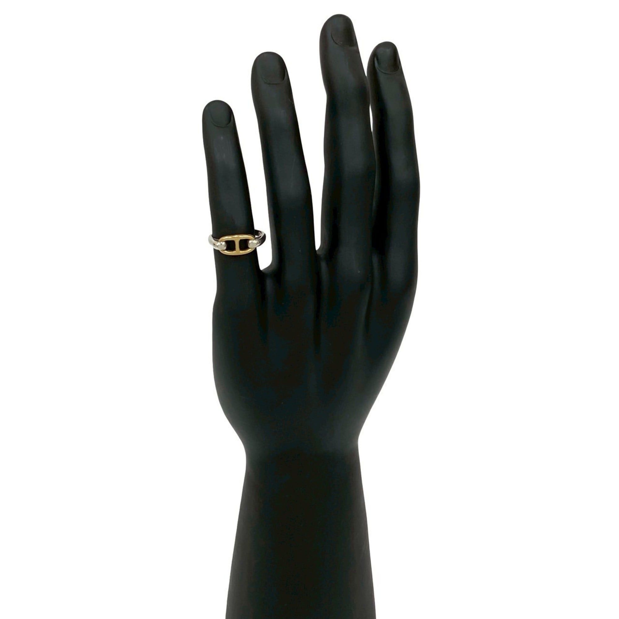 Hermes HERMES Chaine d'Ancre Ring, 925 Sterling Silver and 18K Gold, Size 11, Men's Women's, 29049 Size ONE SIZE - 1 Thumbnail