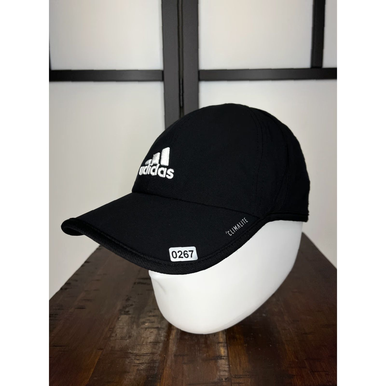 Adidas ADIDAS Hat Baseball Cap Strap Back One Size Black Poly Spandex Climalite Outdoor Sports Logo Mens Size ONE SIZE - 4 Thumbnail