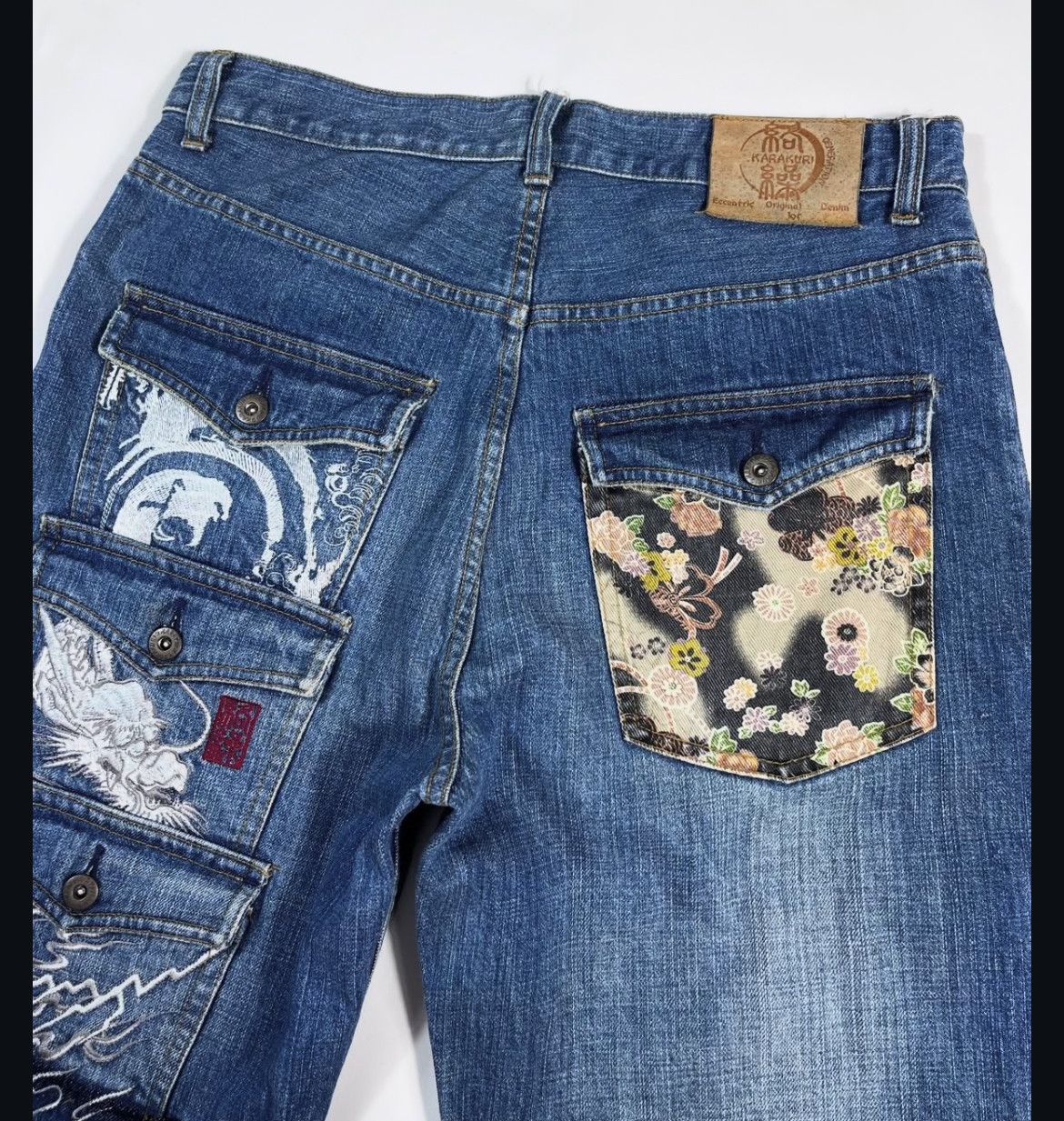 Japanese Brand 2000s Karakuri Multipocket Embroidery Denim y2k Lgb Ifsix Size US 34 / EU 50 - 4 Thumbnail
