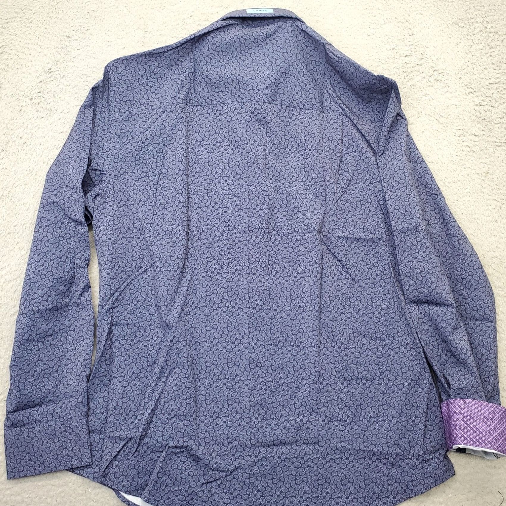 Vintage Nick Graham Shirt Mens L Purple Paisley Stretch Modern Fit Button-Up Size US L / EU 52-54 / 3 - 2 Thumbnail