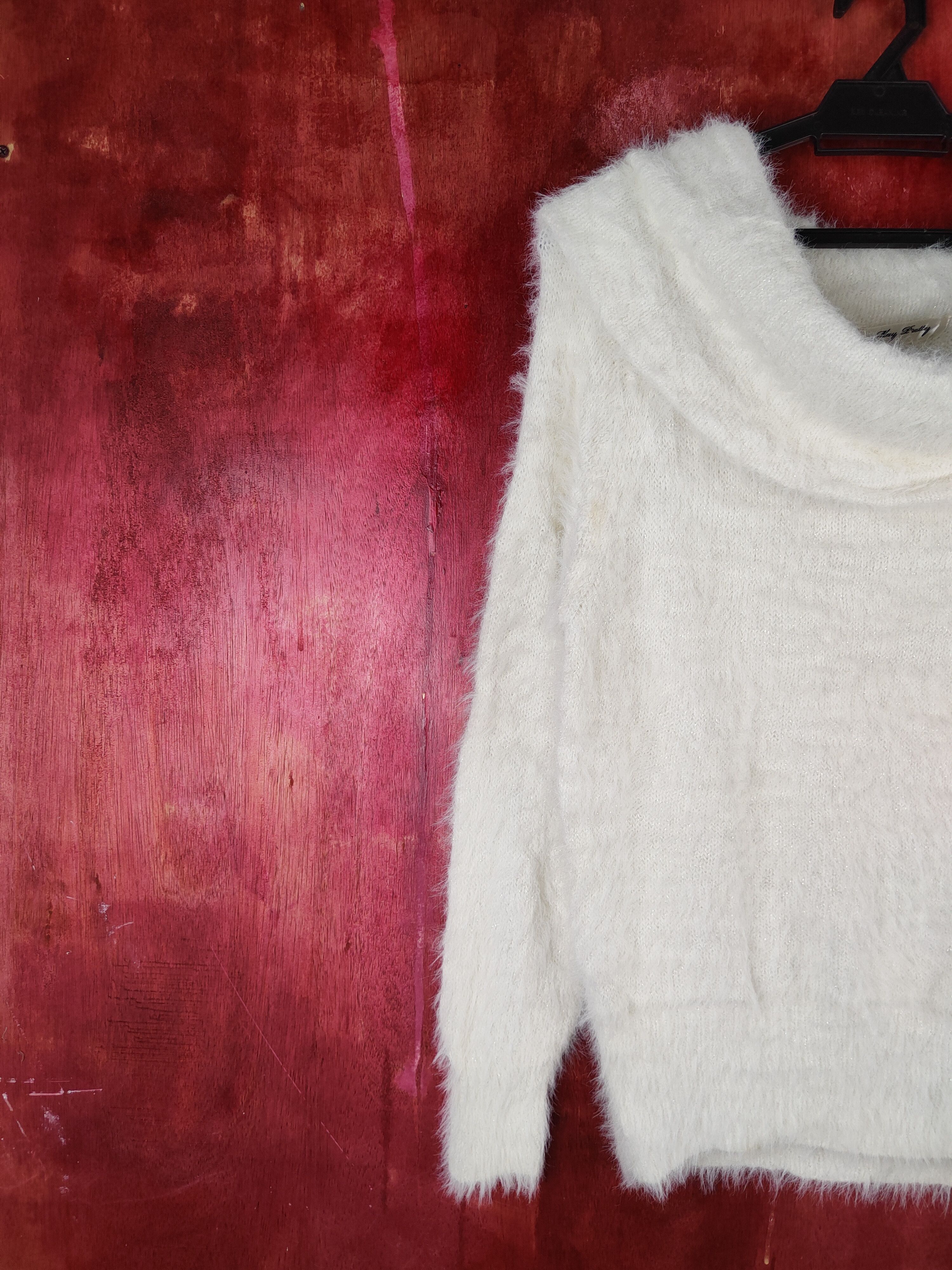 Homespun Knitwear × Japanese Brand × Vintage May Pretty White Shag Shaggy Fur Mohair Knitwear #S1946 Size S / US 4 / IT 40 - 3 Thumbnail