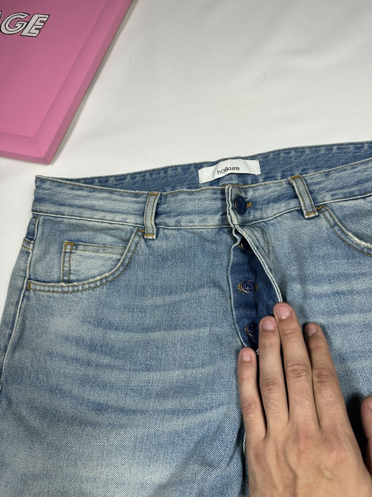 Haikure Haikure Tokyo Slim Crop Roki Denim Used Pocket Pants Jeans Size 32" / US 10 / IT 46 - 10 Thumbnail