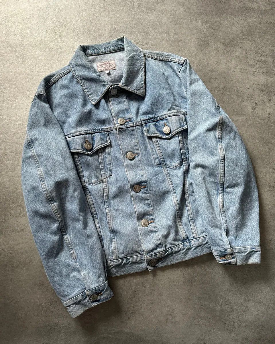 Armani × Vintage 1990s Armani Relaxed Denim Worker Jacket Size US L / EU 52-54 / 3 - 3 Thumbnail